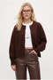 Women's New Keep Side Slit Soft Textured Dark Brown Basic Knitwear Cardigan - 3