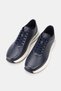 Men's Dark Blue Genuine Natural Leather Eva Sole Lace-Up Shoes - 3