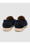 Matera Genuine Suede Leather Laceless Navy Blue Men's Loafer Shoes - 3