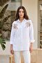 Embroidery and Sequin Detailed Shirt 17400 White05 - 3