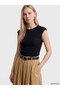 Peak New Season Black Crew Neck Color Blocked Belted Dress - 2