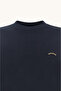 Men's Regular Cut Logo Detailed Round Neck Cotton Long Sleeve Navy Blue Sweatshirt - 4