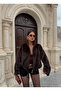Brown Fox Bomber Coat - 2