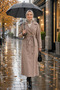 Women's Double Button Belted Lined Bondit Mink Trench Coat - 5