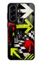 Samsung A57 Glossy Phone Case with Neon District Design