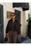 Belted Drawstring Bomber Trench Jacket - 3