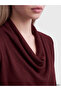 Özmarka New Season Plum Draped Collar Blouse - 3