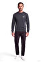 Men's Regular Fit Round Collar Logo Patterned Wool Content Long Sleeve Navy Blue Sweater - 2