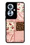 Oppo Reno 11F Glossy Phone Case with Cherry Leopard Patchwork Design