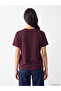 Vizyon New Season Plum Embroidered Soft Touch Women's T-Shirt - 4