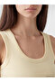 Vizyon New Season Yellow U-Neck Women's Ribbed Undershirt - 3