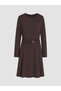 Peak New Season Brown Belted Waist-Fitted Mini Dress - 5