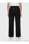 Özmarka New Season Black Wideleg Women's Jean Trousers with Elastic Waist - 4