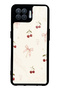 Oppo Reno 4 Lite Glossy Phone Case with Cherry Pearl Lace Design