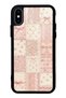 iPhone X Glossy Phone Case with Pink Lace Patchwork Design