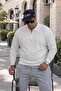 Men's Winter Thick Plus Size White Sweatshirt - 3