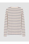 Lcw Everyday Navy Blue Crew Neck Striped Women's Bodysuit - 7