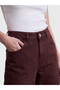 Ozmarka New Season Burgundy High Waist Straight Fit Women's Jean Trousers - 3