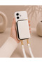 iPhone 17 (6.3 Inch) Compatible Premium Lux Leather Case with Open Sides, Slim Design, Wallet, Zipper, Card Holder, Crossbody Neck Strap, and Drawstring Strap