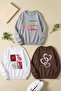 Unisex Mixed Printed Crew Neck Sweatshirt Set – Pack of 3