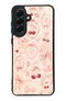 Samsung A56 Glossy Phone Case with Cherry Coquette Toile Design