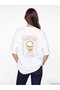 Lcw Comfort White Printed 100% Cotton Women's T-Shirt - 4