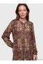 Lcw Grace Beige Tie Collar Patterned A-Line Dress - 2