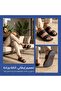 Unique Minimalist Men Arabic Leather Slides Designed by Renowned Italian Designer Double Strap Dot Texture 4CM Elevated Thick Sole Slippers - 2
