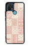 Oppo A15S Glossy Phone Case with Pink Lace Patchwork Design