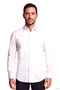 Men's Regular Fit High Cotton Content Long Sleeve White Shirt