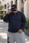 Men's Winter Thick Plus Size Navy Blue Sweatshirt