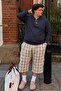 Men's Large Size Casual Navy Blue Winter Sweatshirt - 5