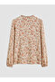 Özmarka New Season Orange Tie-Neck Patterned Blouse - 6
