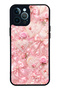 iPhone 12 Pro Max Pink Lace Romance Design Glossy Phone Case