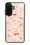 Samsung A26 Glossy Phone Case with Cherry Coquette Toile Design