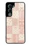 Oppo A5 Glossy Phone Case with Pink Lace Patchwork Design