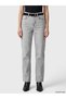 Özmarka New Season Gray Straight Fit Women's Jean Trousers with Belt at the Waist - 2