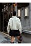 Belted Drawstring Bomber Trench Jacket - 4