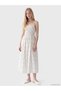 Peak New Season White Polka Dot Dress with Drawstring Waist - 2