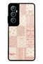 Realme C65 Glossy Phone Case with Pink Lace Patchwork Design