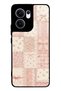 Oppo Reno 13F Glossy Phone Case with Pink Lace Patchwork Design