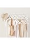 White Heavy Duty Double Pole Garment Rack with 2Tier Shelves-150 cm - MultiFunctional Clothes Trolley - 2