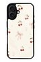 iPhone 16 Glossy Phone Case with Cherry Pearl Lace Design