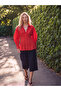 Özmarka New Season Red Pleated Women's Shirt - 2
