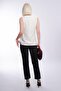 White Crew Neck Women's Long Vest Mg2331 - 5