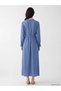 Blue Belted Waist-Slit Dress - 4