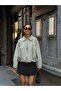 Belted Drawstring Bomber Trench Jacket - 7