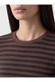 Anthracite Crew Neck Striped Women's Bodysuit - 3