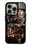 iPhone 15 Pro Retro Speed Icons Design Glossy Phone Case