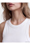 Vizyon New Season White Crew Neck Women's Ribbed Undershirt - 3